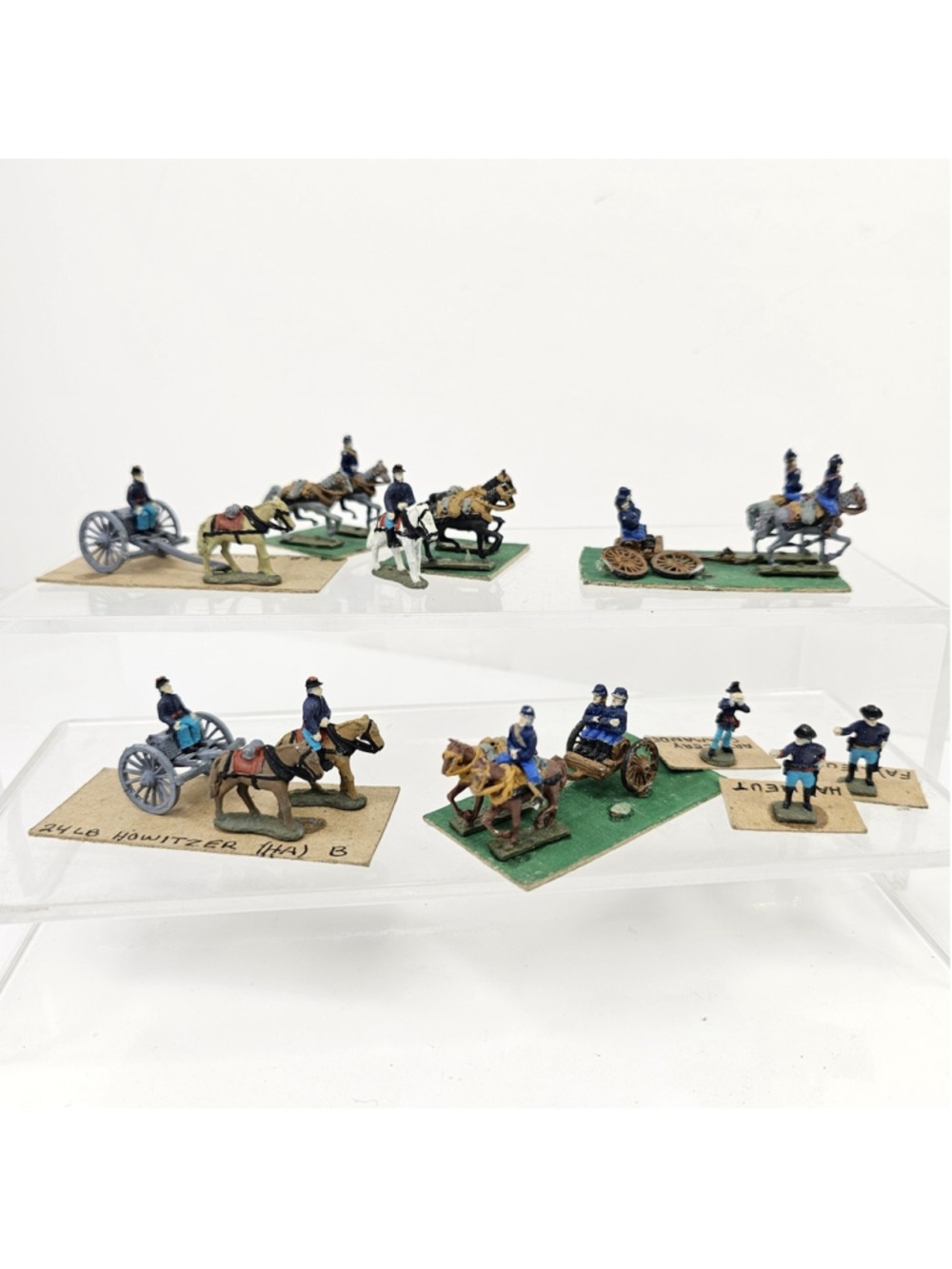 Vintage Painted Lead Military Soldiers Artillery Cannon Horse Team Lot Some...